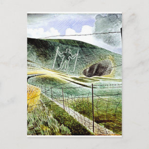 Eric Ravilious - De Wilmington Giant, mooie kunst Briefkaart