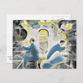 Eric Ravilious, die Controles terwijl ondergedompe Briefkaart (Voorkant / Achterkant)