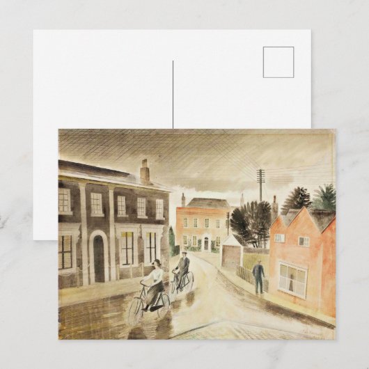 Eric Ravilious - Dorpsstraat, fine art Briefkaart (Voorkant / Achterkant)