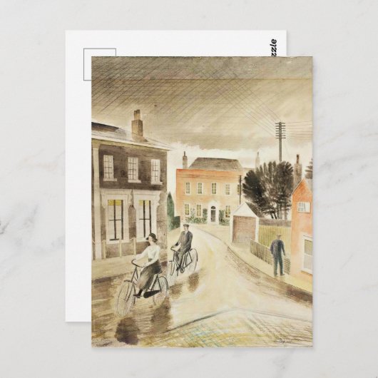 Eric Ravilious - Dorpsstraat, fine art Briefkaart (Voorkant / Achterkant)