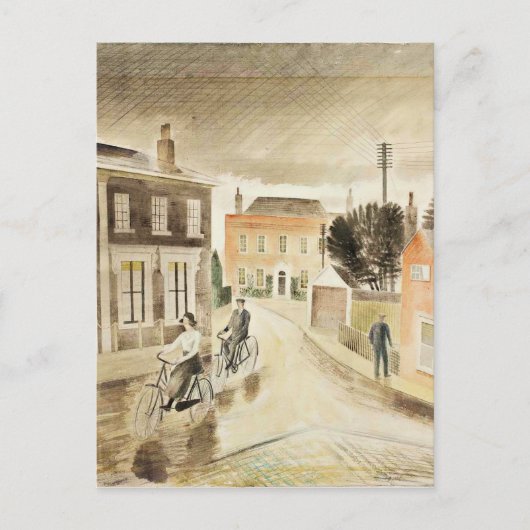 Eric Ravilious - Dorpsstraat, fine art Briefkaart (Voorkant)