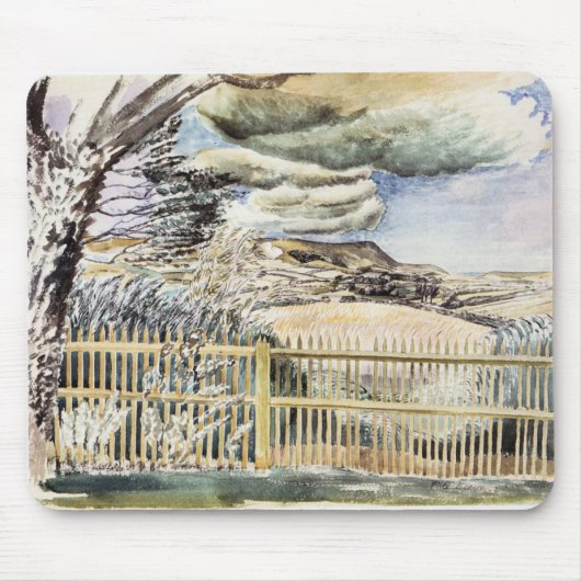 Eric Ravilious - Firle Beacon, fijnkunstschilderij Muismat (Voorkant)