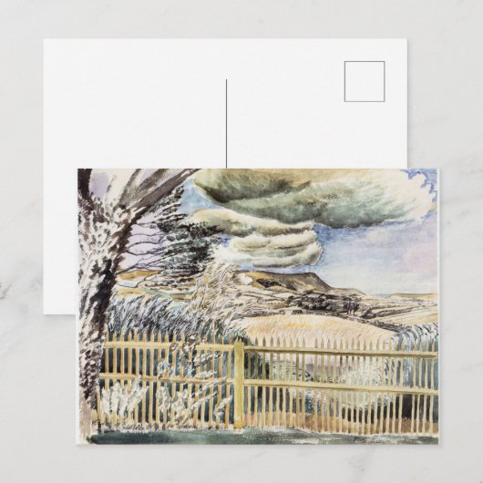 Eric Ravilious - Firle Beacon, mooi kunstschilderi Briefkaart (Voorkant / Achterkant)