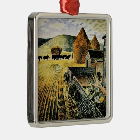 Eric Ravilious - Furlong, beroemd schilderij, Metalen Ornament (Rechts)