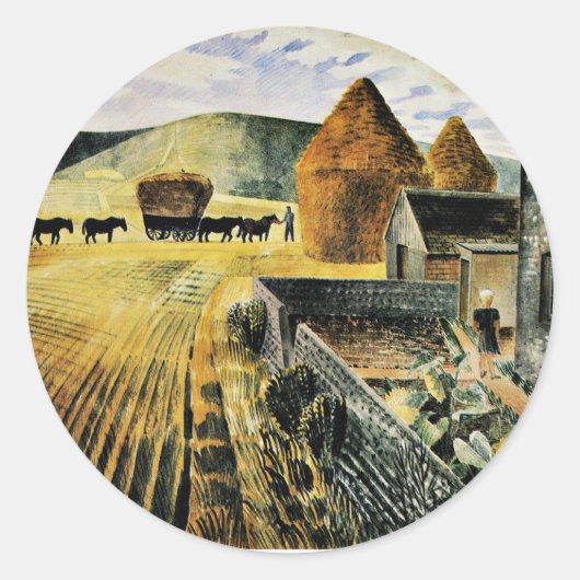 Eric Ravilious - Furlong Ronde Sticker (Voorkant)