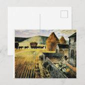Eric Ravilious - Furlongs, beroemd schilderij Briefkaart (Voorkant / Achterkant)
