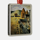 Eric Ravilious - Furlongs, beroemd schilderij, Metalen Ornament (Rechts)