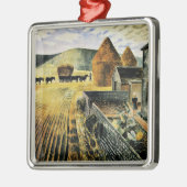 Eric Ravilious - Furlongs, beroemd schilderij, Metalen Ornament (Links)