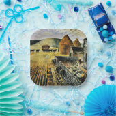 Eric Ravilious - Furlongs, beroemd schilderij, Papieren Bordje (Feest)