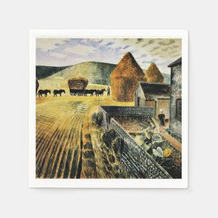Eric Ravilious - Furlongs, beroemd schilderij, Servet