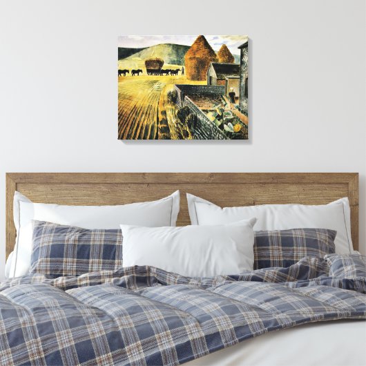 Eric Ravilious - Furlongs, kunstschilderkunst Canvas Afdruk (Insitu (Slaapkamer))