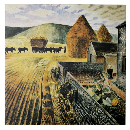 Eric Ravilious - Furlongs Tegeltje (Voorkant)