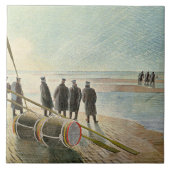 Eric Ravilious - Gevaarlijk werk bij eb, Tegeltje (Voorkant)