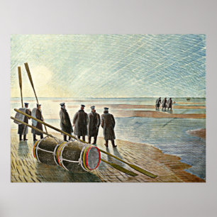 Eric Ravilious - Gevaarlijk werk bij laag niveau Poster