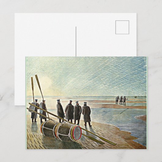 Eric Ravilious - Gevaarlijk werk bij lage toon Briefkaart (Voorkant / Achterkant)