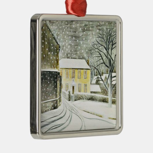 Eric Ravilious - Hallstead Road in Snow, Metalen Ornament (Rechts)