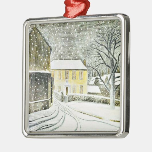 Eric Ravilious - Hallstead Road in Snow, Metalen Ornament (Links)