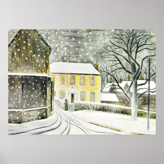 Eric Ravilious - Hallstead Road in Snow, Poster (Voorkant)