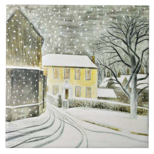 Eric Ravilious - Hallstead Road in Snow, Tegeltje