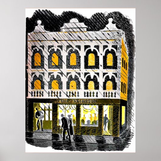 Eric Ravilious - High Street Public House Poster (Voorkant)