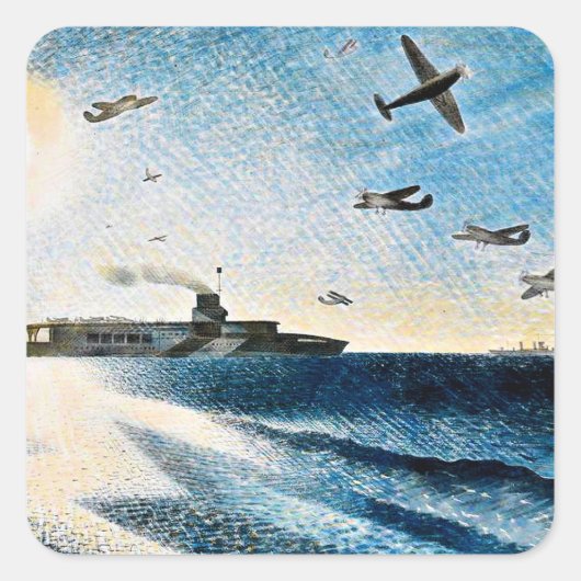 Eric Ravilious - HMS Glorious in Arctic Vierkante Sticker (Voorkant)