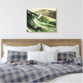 Eric Ravilious - Krijtpaadjes, beroemd kunstwerk Canvas Afdruk (Insitu (Slaapkamer))