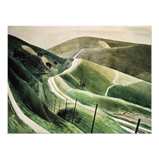 Eric Ravilious - Krijtsporen, Foto Afdruk (Voorkant)