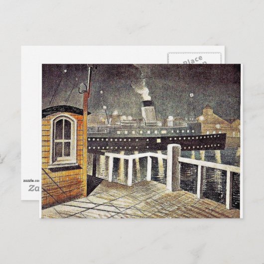 Eric Ravilious kunst, S.S. Brighton vertrekt vanui Briefkaart (Voorkant / Achterkant)