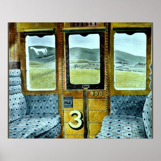 Eric Ravilious kunst, Trein Landschap, Poster (Voorkant)