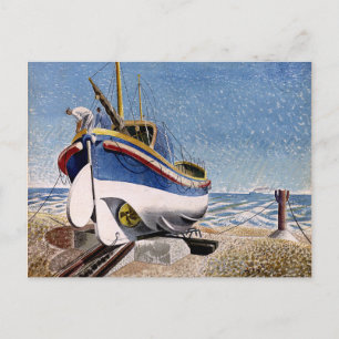 Eric Ravilious - Lifeboot in Adelburgh, mooie kuns Briefkaart