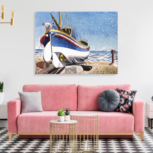 Eric Ravilious - Lifeboot in Adelburgh, mooie kuns Canvas Afdruk (Insitu (Woonkamer))