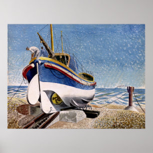 Eric Ravilious - Lifeboot in Adelburgh, mooie kuns Poster