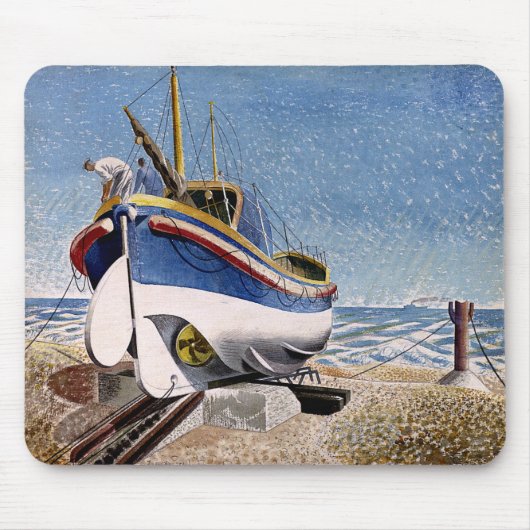 Eric Ravilious - Lifeboot in Adelburgh, Muismat (Voorkant)