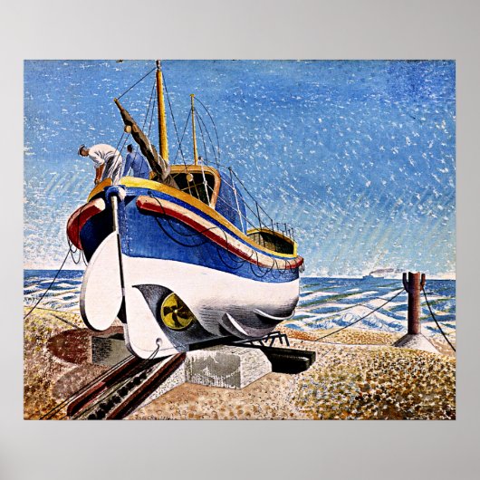 Eric Ravilious - Lifeboot in Aldeburgh Poster (Voorkant)