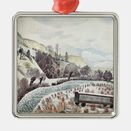 Eric Ravilious - Nieuwjaars Sneeuw, Metalen Ornament (Voorkant)
