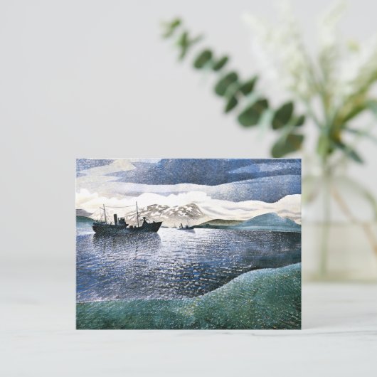 Eric Ravilious - Noorwegen, magie-realistische kun Briefkaart (Staand voorkant)