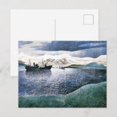 Eric Ravilious - Noorwegen, magie-realistische kun Briefkaart (Voorkant / Achterkant)