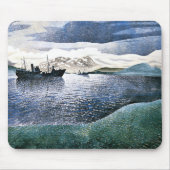 Eric Ravilious - Noorwegen, magie-realistische kun Muismat (Voorkant)