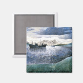 Eric Ravilious - Noorwegen, magisch realisme, Magneet (Voorkant / Achterkant)