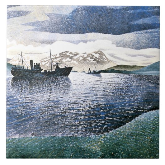Eric Ravilious - Noorwegen, magisch realisme, Tegeltje (Voorkant)