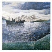 Eric Ravilious - Noorwegen, magisch realisme, Tegeltje (Voorkant)