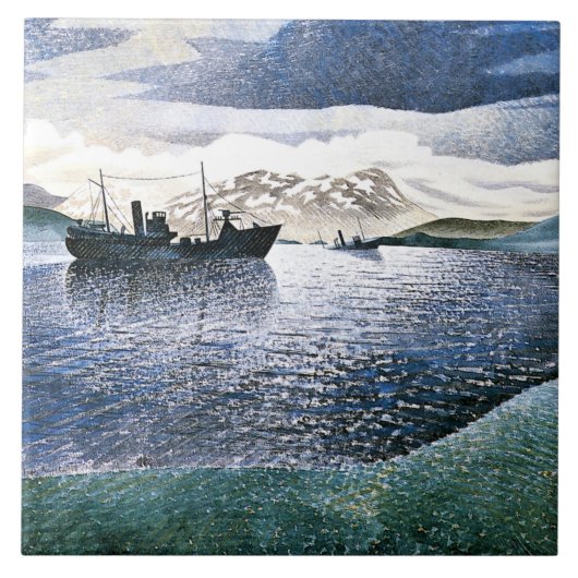 Eric Ravilious - Noorwegen, magisch realisme, Tegeltje (Voorkant)