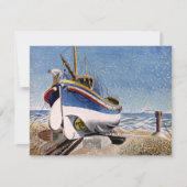 Eric Ravilious - Reddingsboot bij Adelburgh Kaart (Voorkant)