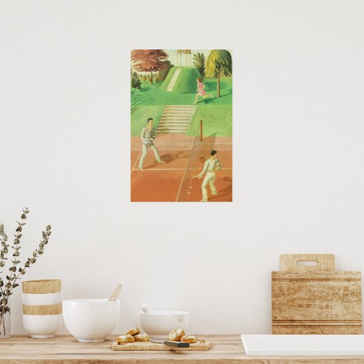 Eric Ravilious schilderen, Tennis, Poster (Keuken)