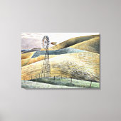 Eric Ravilious schilderij, Windmill Canvas Afdruk (Voorkant)