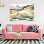 Eric Ravilious schilderij, Windmill Canvas Afdruk (Insitu (Woonkamer))