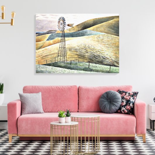 Eric Ravilious schilderij, Windmill Canvas Afdruk (Insitu (Woonkamer))