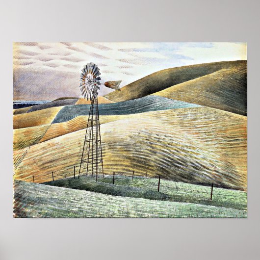Eric Ravilious schilderij, Windmill Poster (Voorkant)