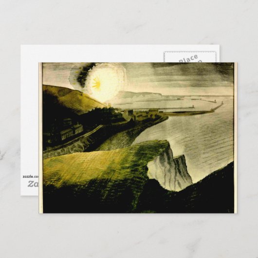 Eric Ravilious - Shelling by Night, fijne kunst Briefkaart (Voorkant / Achterkant)