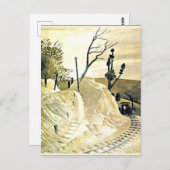 Eric Ravilious - Steam Train Rounding a Bend, Briefkaart (Voorkant / Achterkant)